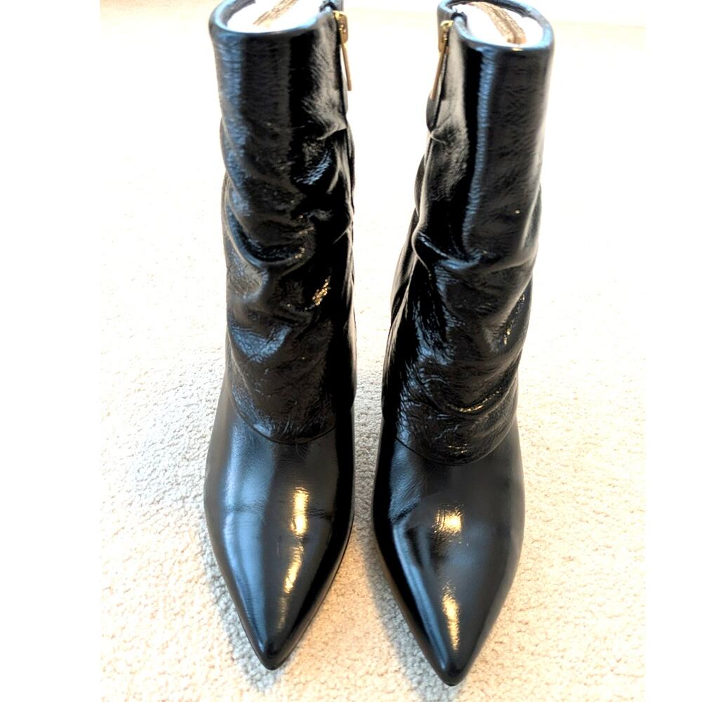 Vince Camuto Blaira Black Patent Leather Stiletto Ankle Boot